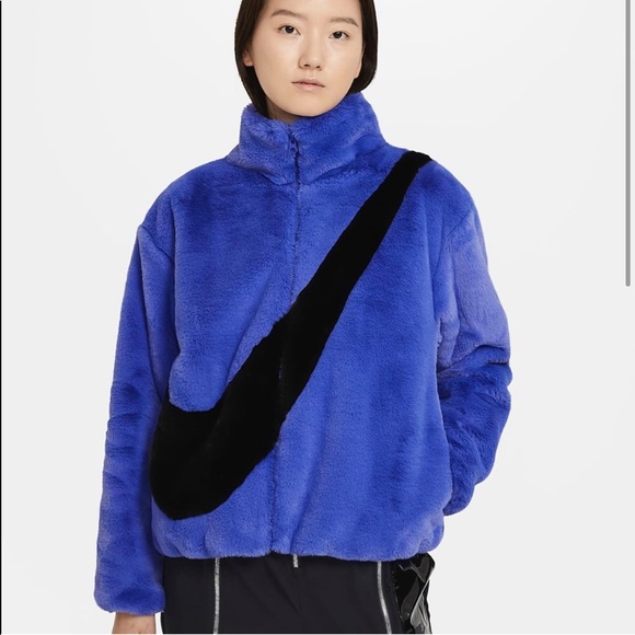 Nike Jackets & Blazers - Nike NSW Sportswear Faux Fur Jacket Womens Size XL